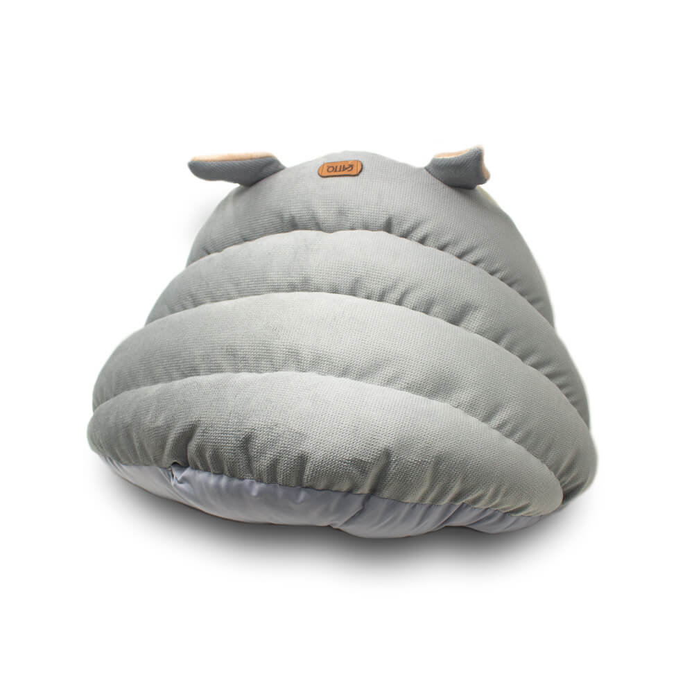 Cama Para Gato Estilo Cueva, Relleno 100% P.E.T. Reciclado. Color Gris - Imagen 2