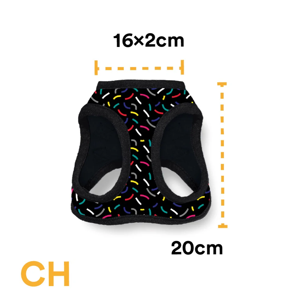 Pechera Para Perro Con Diseños Divertidos Full Print, De Fácil Transpiración y Muy Cómoda. Color Negro - Imagen 4
