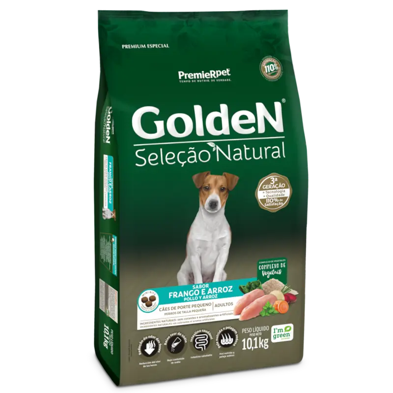 GoldeN Seleccion Natural Perros Adultos Talla Pequeña Pollo y Arroz 10,1Kg