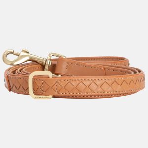 Correa de cuero de alta calidad para perro Prestige Caramel