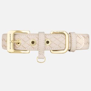 Collar de cuero para perros Prestige Almendra