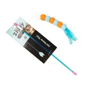 Vara para Gatos con Plumas Azules